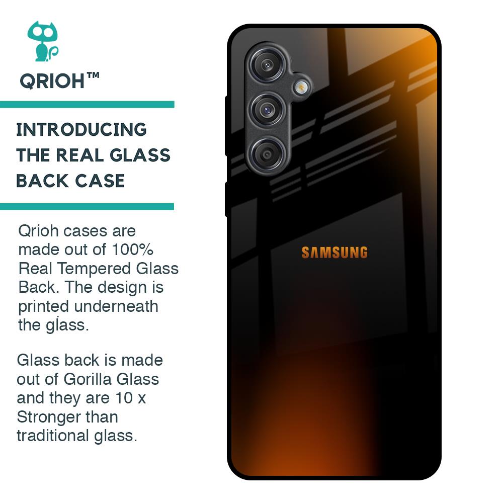Orange Black Fusion Glass Case for Samsung Galaxy M55 5G