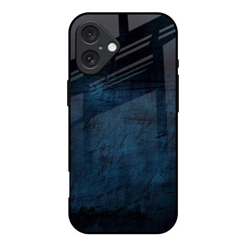 Dark Blue Grunge iPhone 16 Glass Back Cover Online