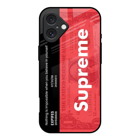 Supreme Ticket iPhone 16 Glass Back Cover Online