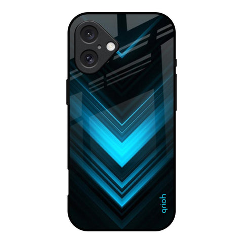 Vertical Blue Arrow iPhone 16 Glass Back Cover Online