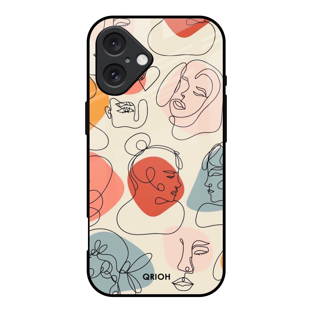 Abstract Faces iPhone 16 Glass Back Cover Online