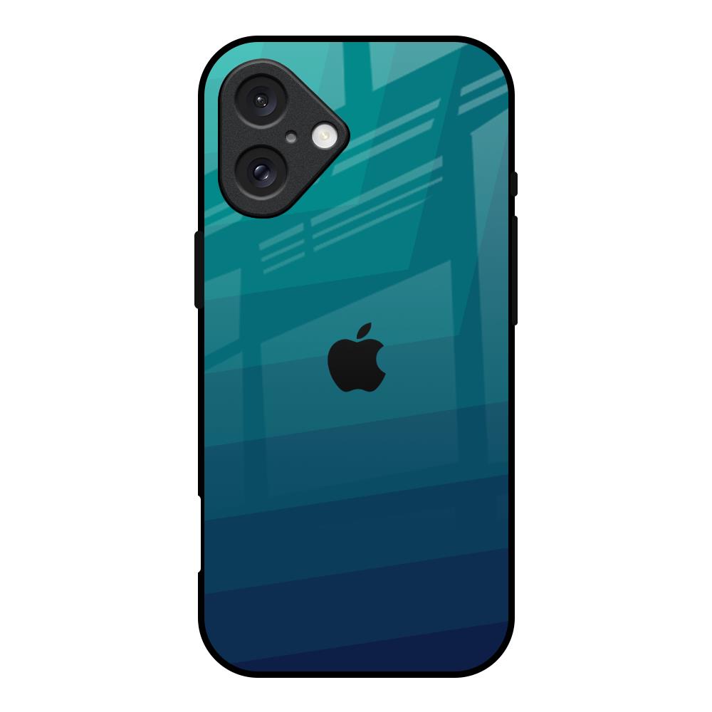 Green Triangle Pattern iPhone 16 Glass Back Cover Online