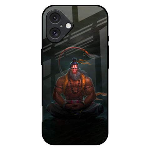 Lord Hanuman Animated iPhone 16 Plus Glass Back Cover Online