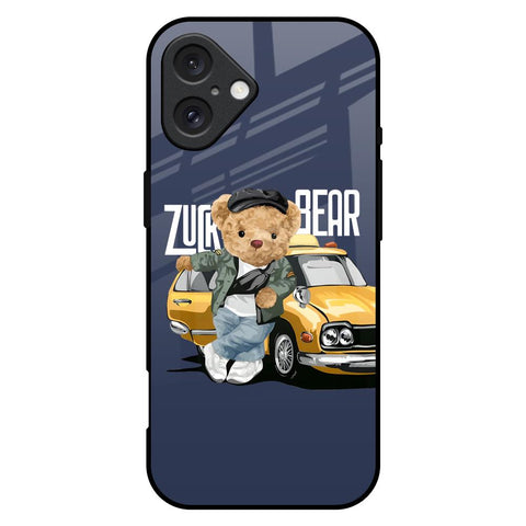 Adventurous Bear iPhone 16 Plus Glass Back Cover Online