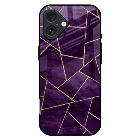 Geometric Purple iPhone 16 Plus Glass Back Cover Online