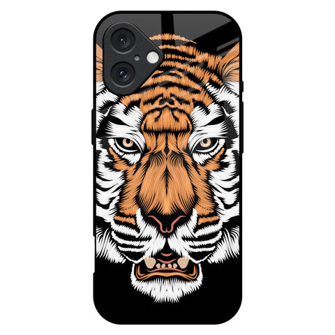 Angry Tiger iPhone 16 Plus Glass Back Cover Online