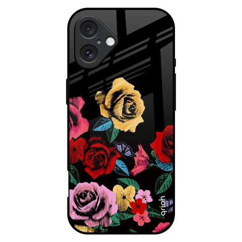Floral Decorative iPhone 16 Plus Glass Back Cover Online