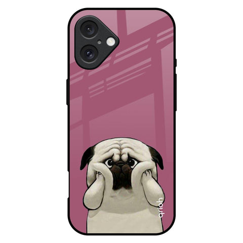 Funny Pug Face iPhone 16 Plus Glass Back Cover Online