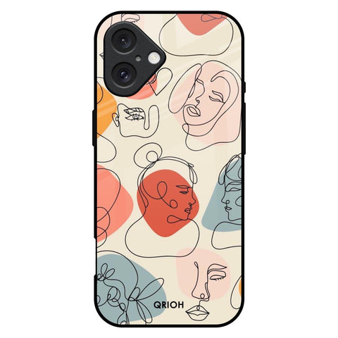 Abstract Faces iPhone 16 Plus Glass Back Cover Online