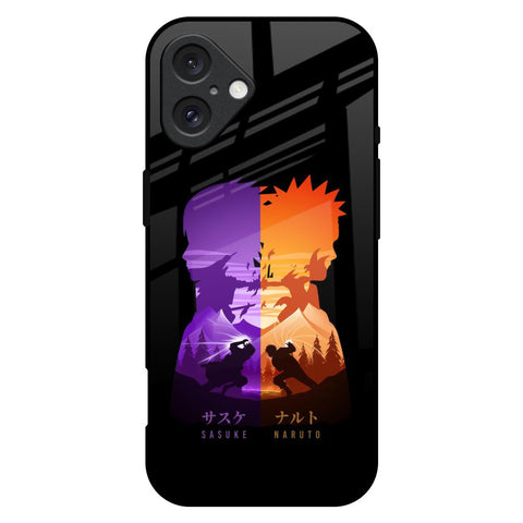 Minimalist Anime iPhone 16 Plus Glass Back Cover Online