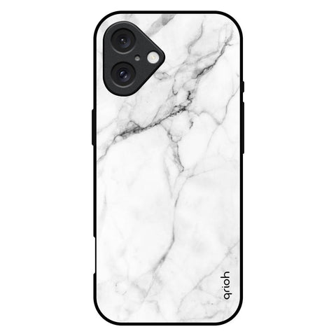Modern White Marble iPhone 16 Plus Glass Back Cover Online