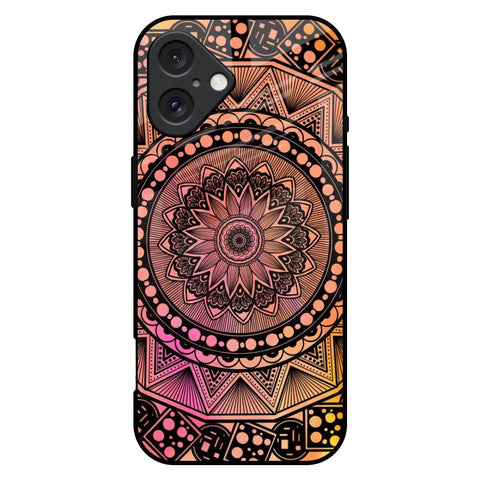 Floral Mandala iPhone 16 Plus Glass Back Cover Online