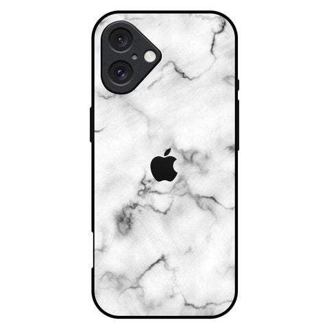 Satin White Marble iPhone 16 Plus Glass Back Cover Online
