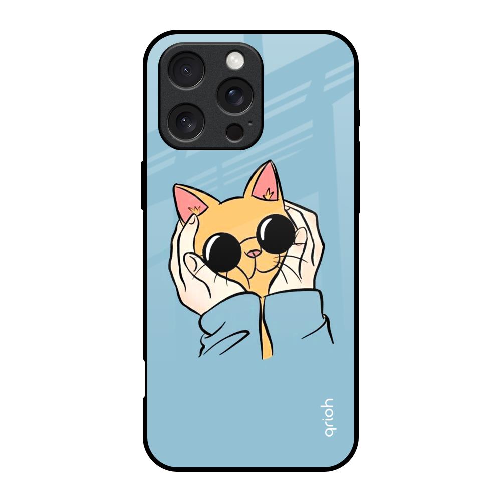 Adorable Cute Kitty iPhone 16 Pro Glass Back Cover Online