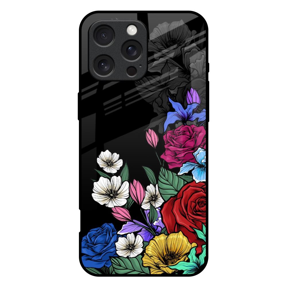 Rose Flower Bunch Art iPhone 16 Pro Max Glass Back Cover Online