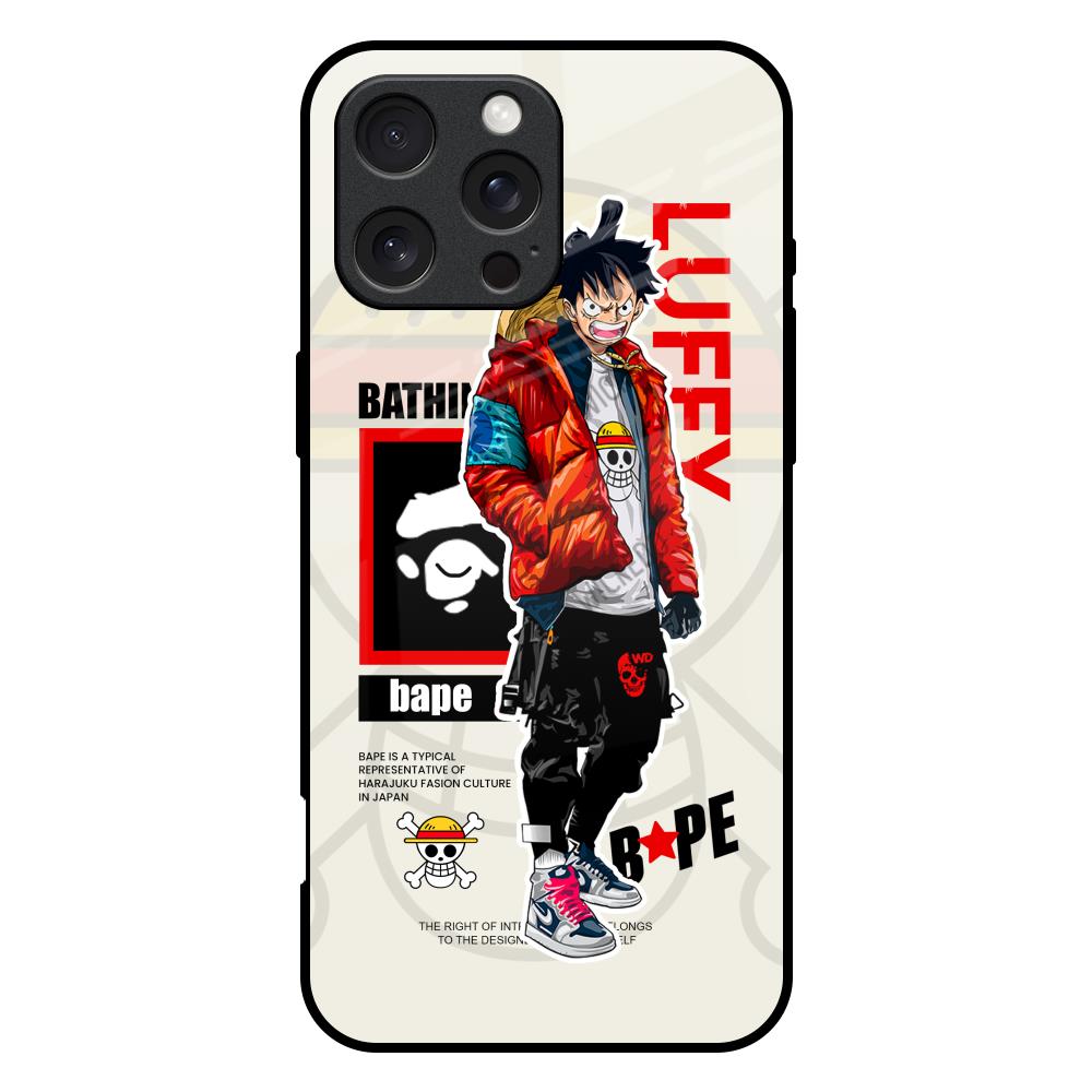 Bape Luffy iPhone 16 Pro Max Glass Back Cover Online