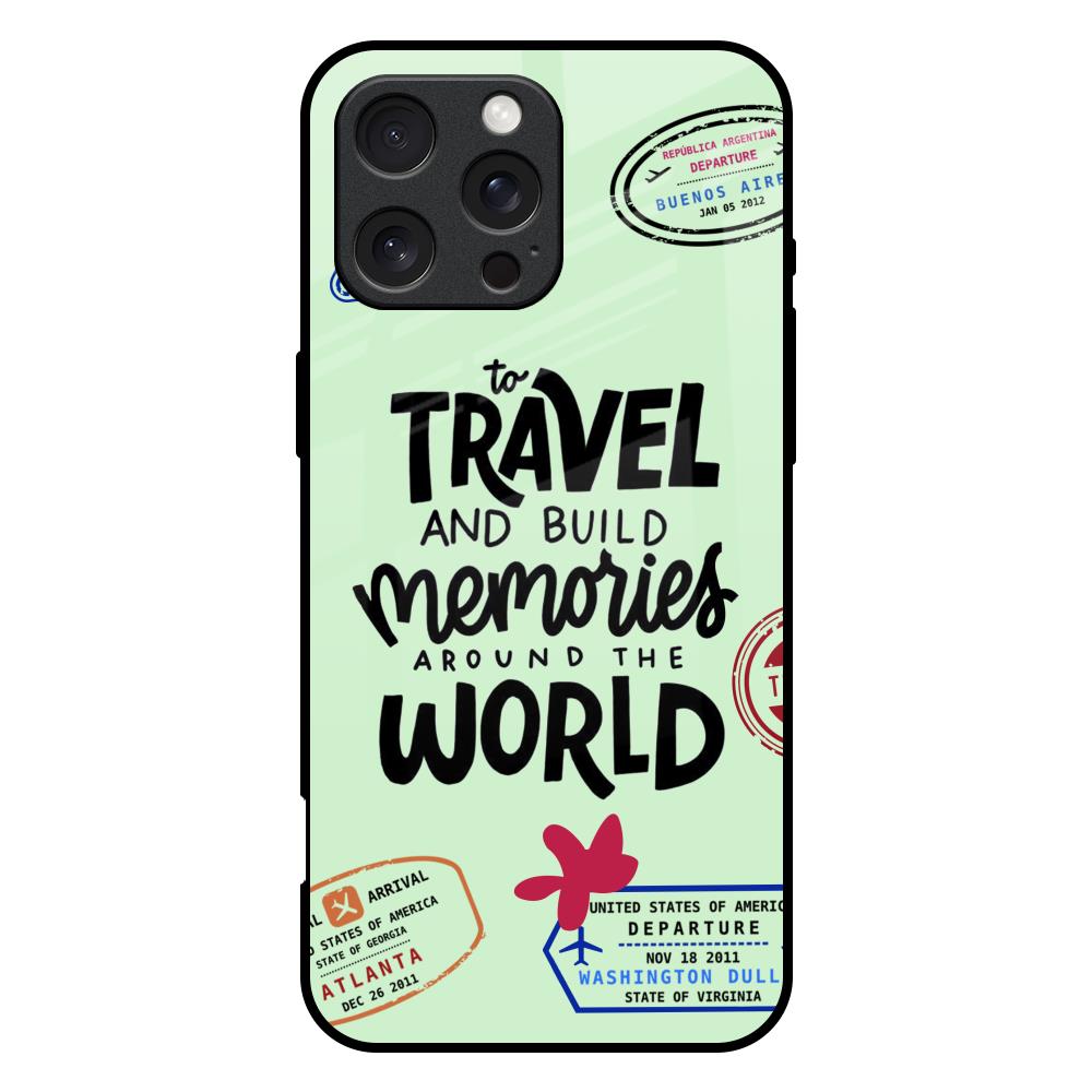 Travel Stamps iPhone 16 Pro Max Glass Back Cover Online