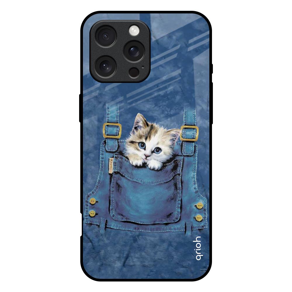 Kitty In Pocket iPhone 16 Pro Max Glass Back Cover Flat 35% Off