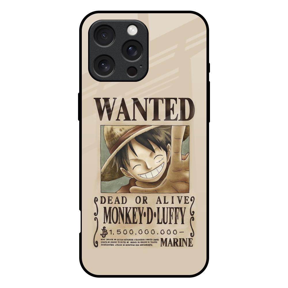 Luffy Wanted iPhone 16 Pro Max Glass Back Cover Online