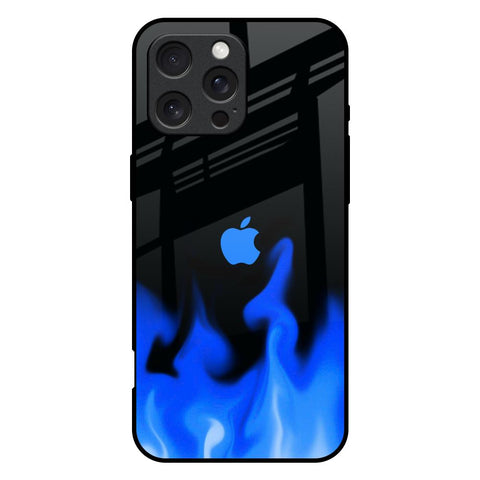 Blue Flames iPhone 16 Pro Max Glass Back Cover Online
