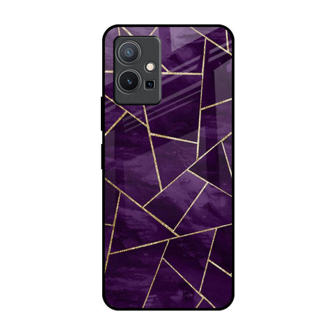 Geometric Purple IQOO Z6 5G Glass Back Cover Online