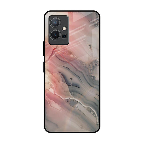 Pink And Grey Marble IQOO Z6 5G Glass Back Cover Online