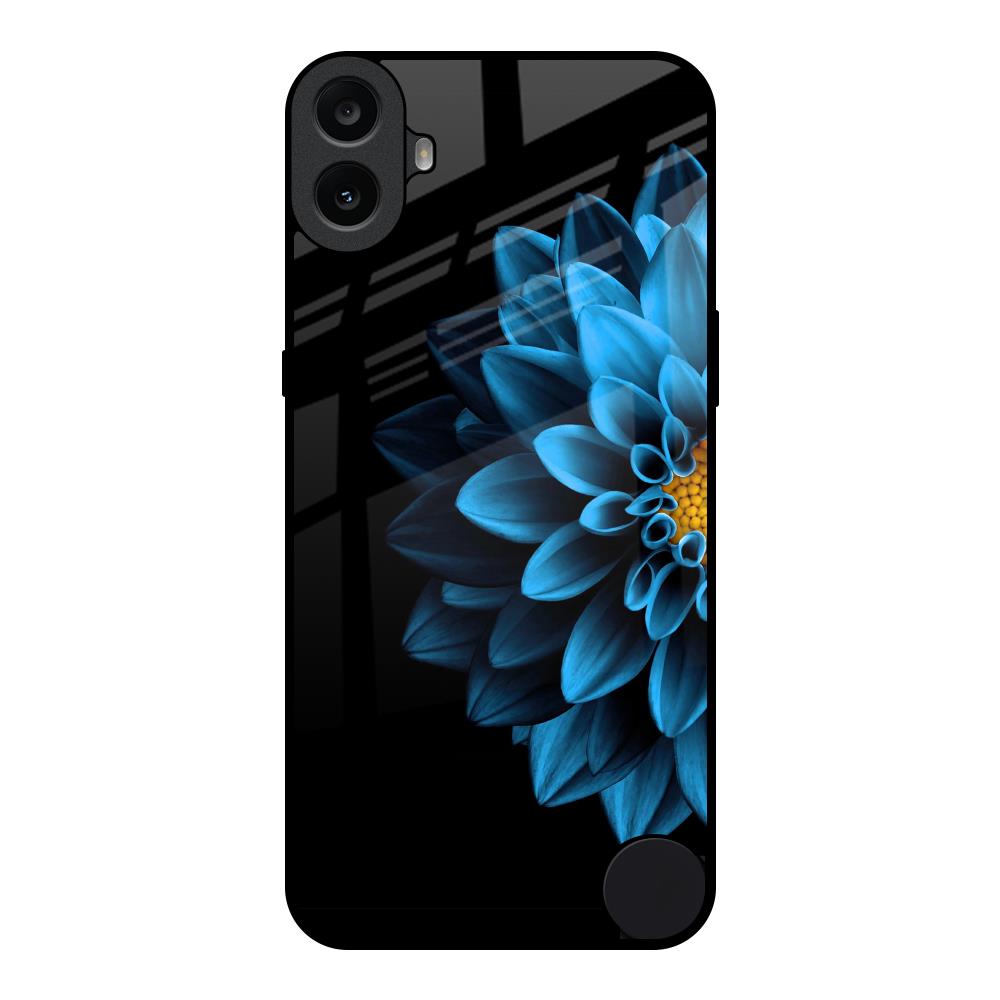 Half Blue Flower Nothing CMF Phone 1 Glass Back Cover Online