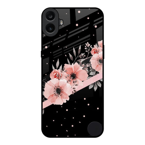 Floral Black Band Nothing CMF Phone 1 Glass Back Cover Online