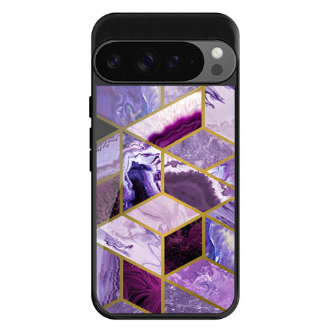 Purple Rhombus Marble Google Pixel 9 Pro XL Glass Cases & Covers Online
