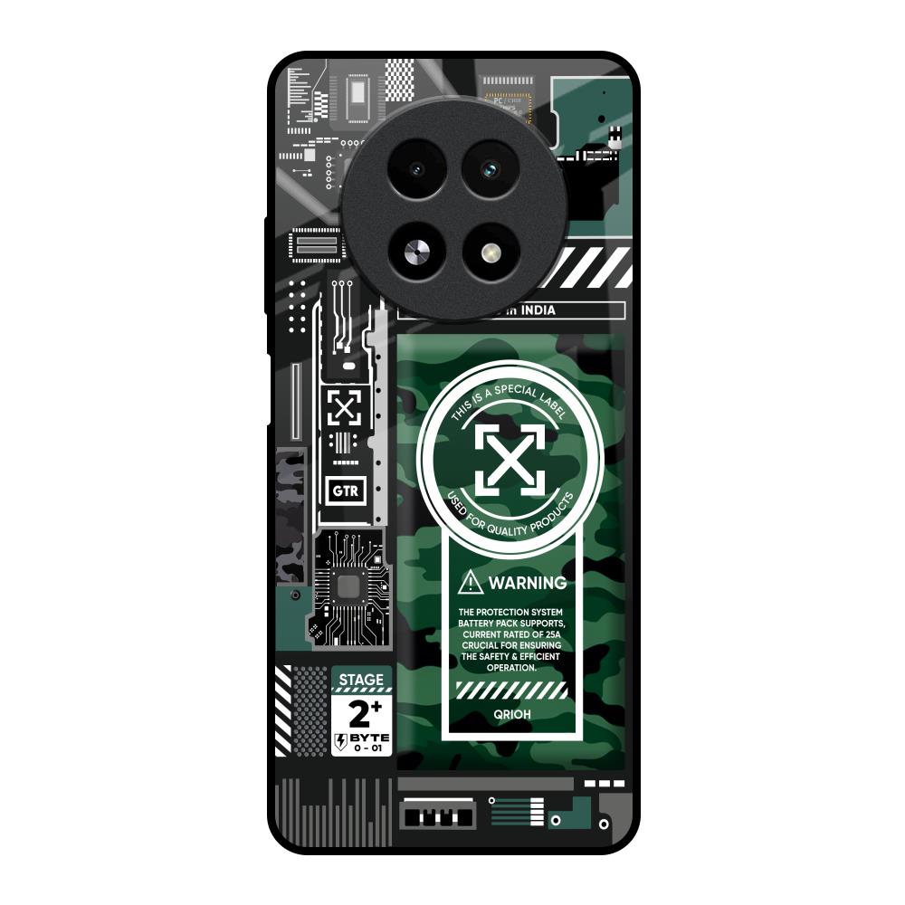 Green Camo Circuit Realme 13 5G Glass Back Cover Online