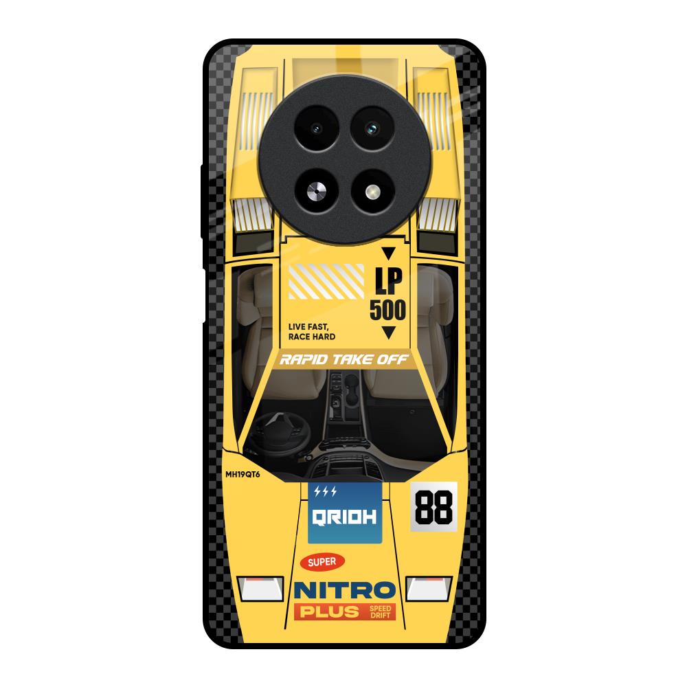 Yellow Racing Car Realme 13 5G Glass Back Cover Online