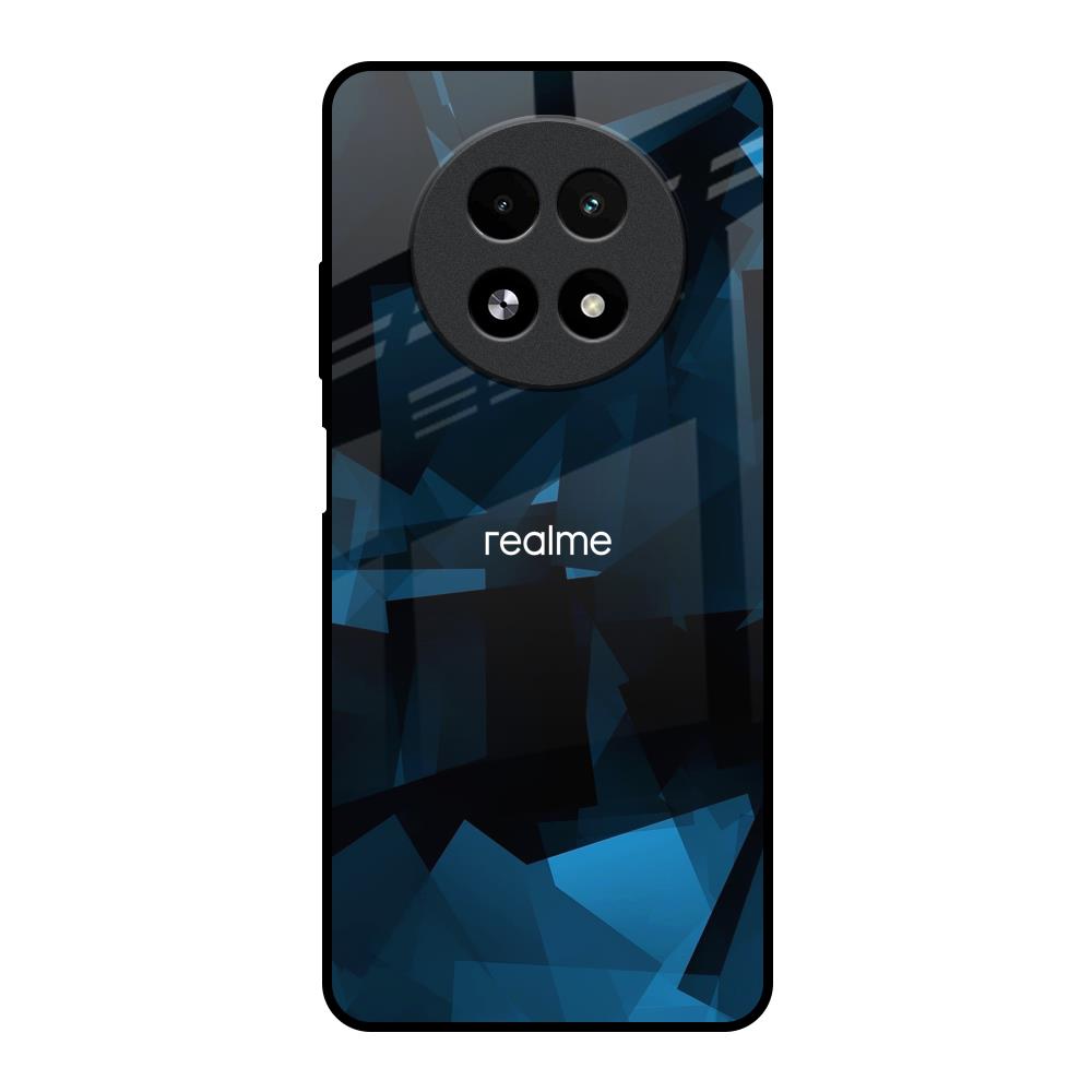 Polygonal Blue Box Realme 13 5G Glass Back Cover Online