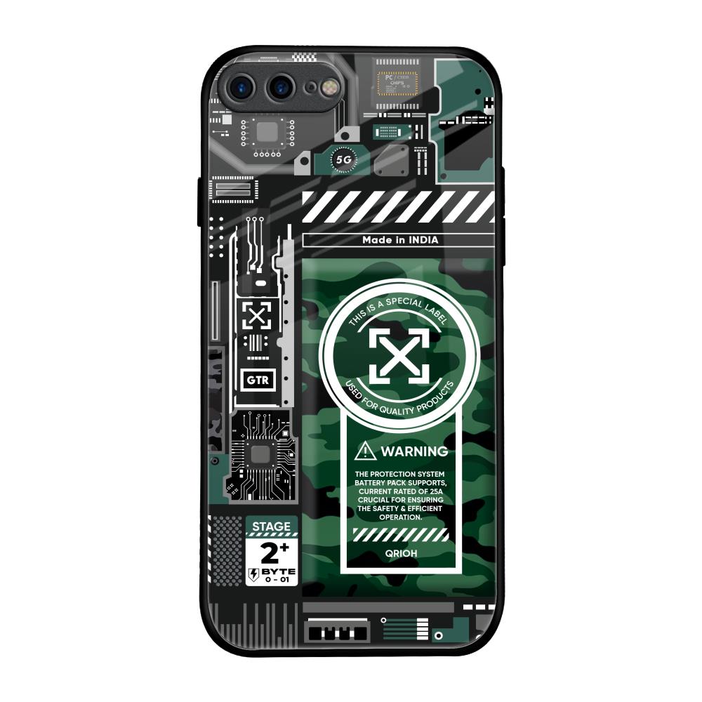 Green Camo Circuit iPhone 7 Plus Glass Back Cover Online