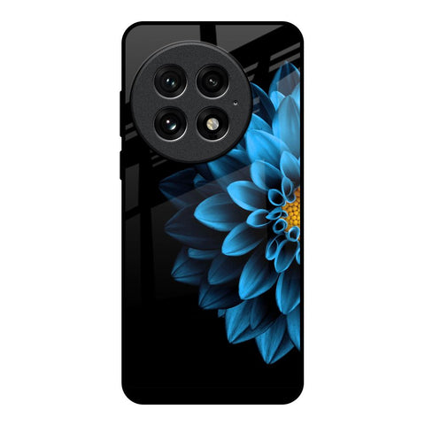 Half Blue Flower OnePlus 13 Glass Back Cover Online
