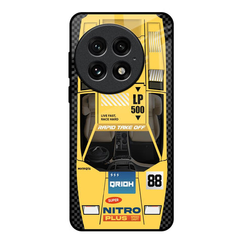 Yellow Racing Car OnePlus 13 Glass Back Cover Online