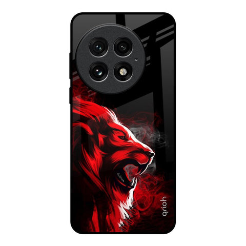Red Angry Lion OnePlus 13 Glass Back Cover Online