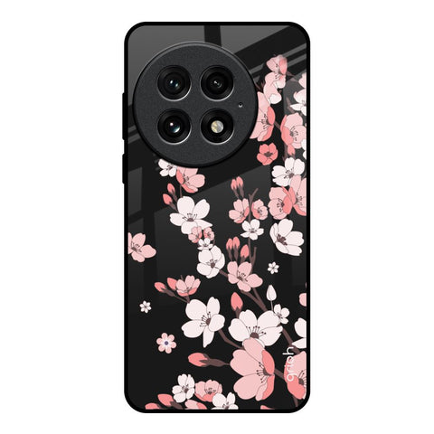 Black Cherry Blossom OnePlus 13 Glass Back Cover Online