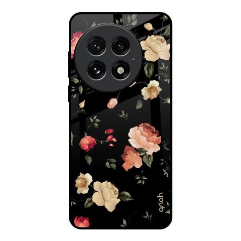 Black Spring Floral OnePlus 13 Glass Back Cover Online