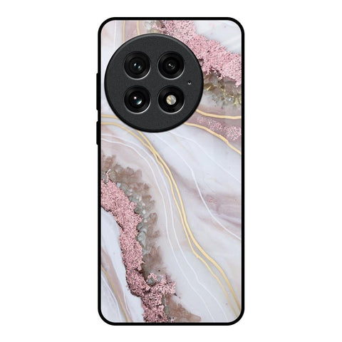 Pink & Gold Gllitter Marble OnePlus 13 Glass Back Cover Online