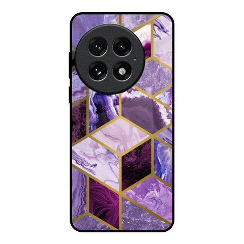 Purple Rhombus Marble OnePlus 13 Glass Back Cover Online