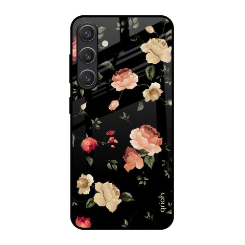 Black Spring Floral Samsung Galaxy S25 5G Glass Back Cover Online