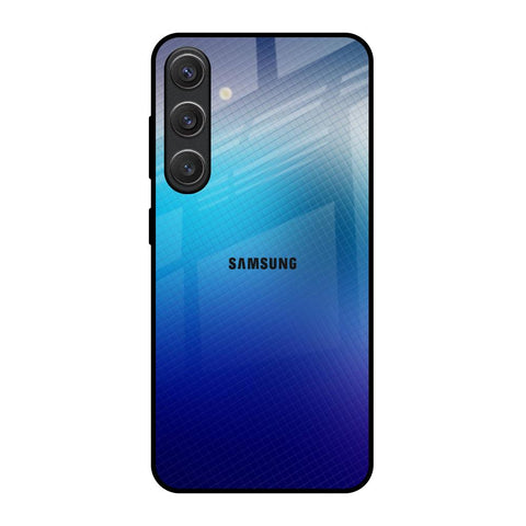 Blue Rhombus Pattern Samsung Galaxy S25 5G Glass Back Cover Online