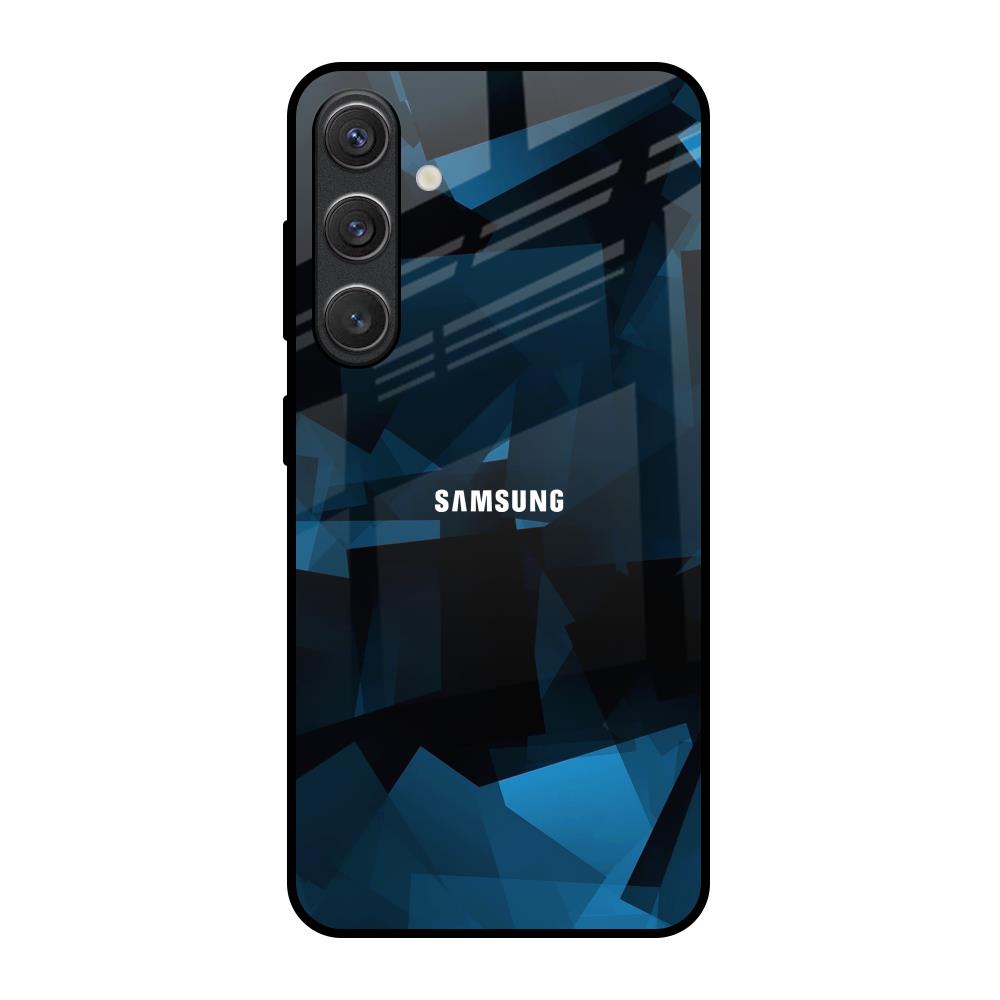 Polygonal Blue Box Samsung Galaxy S25 5G Glass Back Cover Online