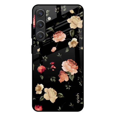 Black Spring Floral Samsung Galaxy S25 Plus 5G Glass Back Cover Online