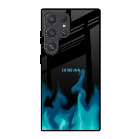 Teal Flames Samsung Galaxy S25 Ultra 5G Glass Back Cover Online