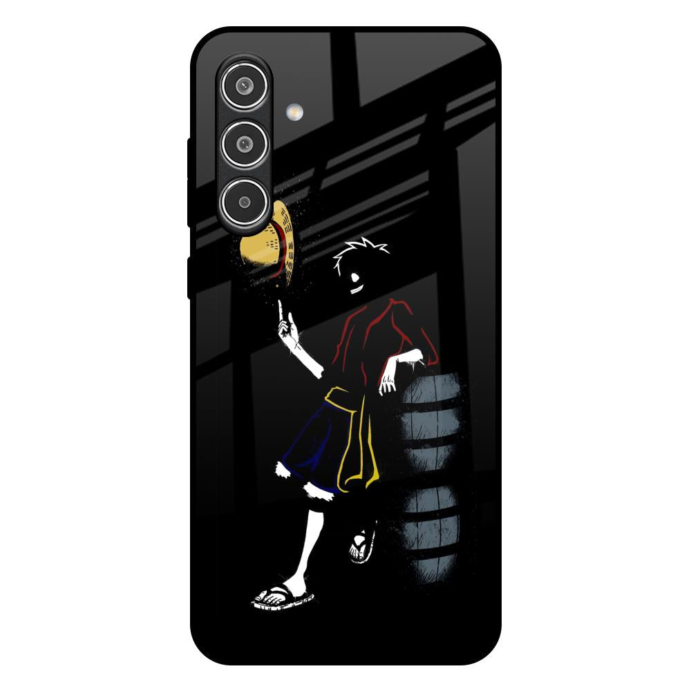 Luffy Line Art Samsung Galaxy A36 5G Glass Back Cover Online