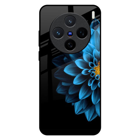 Half Blue Flower Vivo X200 5G Glass Back Cover Online