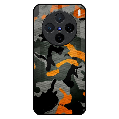 Camouflage Orange Vivo X200 5G Glass Back Cover Online