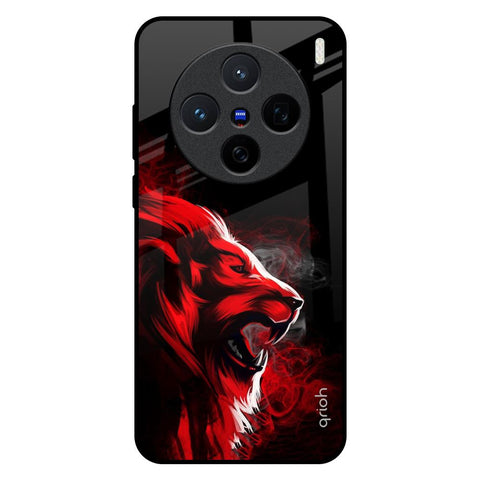 Red Angry Lion Vivo X200 5G Glass Back Cover Online
