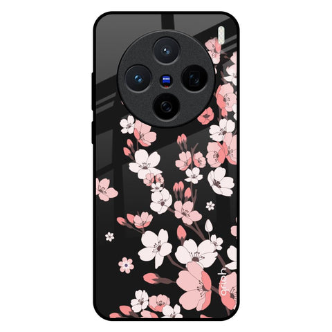 Black Cherry Blossom Vivo X200 5G Glass Back Cover Online
